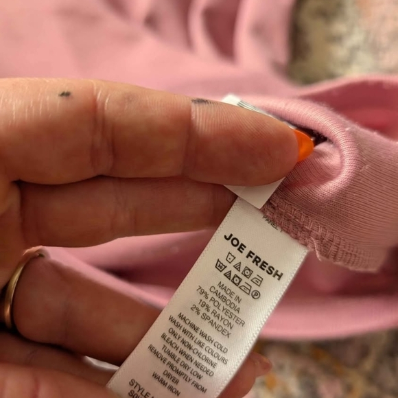 2/$20 Joe Fresh Mauve Pink Sheath Midi Dress Casual Crew Neck Short - Picture 2 of 4